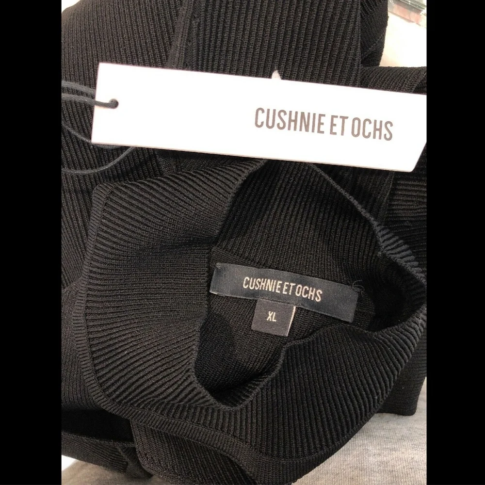 NW! $995 Cushnie‎ high neck asymmetric cutout dress